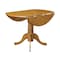 International Concepts Round 42 in Round Dual Drop Leaf Pedestal Table, Oak, 42 W, 42 L, 29.5 in H, Wood, Oak T04-42DP - alternate 4